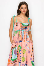 Load image into Gallery viewer, Retro Palm Springs Tropical Print Pocketed Maxi Dress
