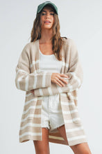 Load image into Gallery viewer, Cozy Elegance Striped Oversized Cardigan
