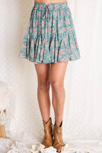 Load image into Gallery viewer, Tealin’ Floral Mini Skirt
