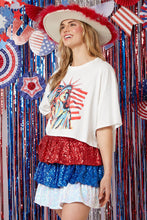 Load image into Gallery viewer, Rhinestone Statue of Liberty Oversized Crop T-Shirt (Curvy Collection)
