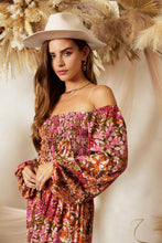 Load image into Gallery viewer, Sweet Tropics Smocked Midaxi Dress
