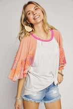 Load image into Gallery viewer, Posies Patchwork Mixed Media Raglan Top
