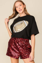 Load image into Gallery viewer, Game Day Glam Oversized Football Patch Tee
