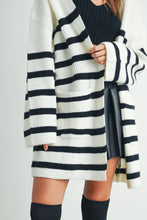 Load image into Gallery viewer, Cozy Elegance Striped Oversized Cardigan
