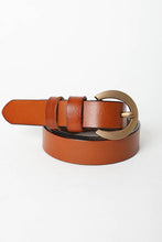 Load image into Gallery viewer, Gold Curved Buckle Waist Belt (Camel or Brown)
