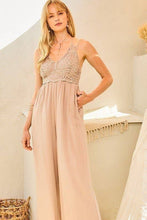 Load image into Gallery viewer, Desert Dreams Boho Lace Trim Jumpsuit
