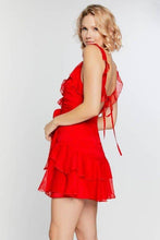 Load image into Gallery viewer, Cherry on Top Red Ruffle Dress
