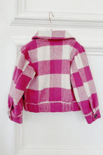 Load image into Gallery viewer, Sweet Raspberries Checkered Shacket (kids)
