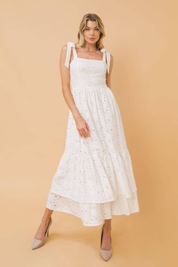 Fashion lace white sundress