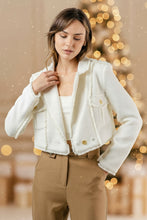 Load image into Gallery viewer, The Glow Up Moto Chic Tweed Blazer Jacket
