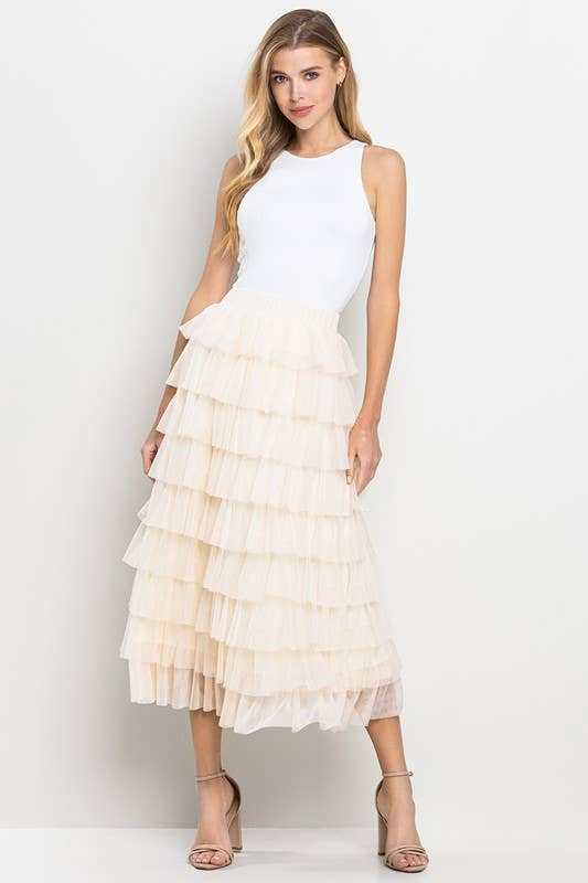 Layered Cake Ruffle Tulle Skirt