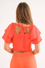 Load image into Gallery viewer, Poppy Red Smock Crop Top
