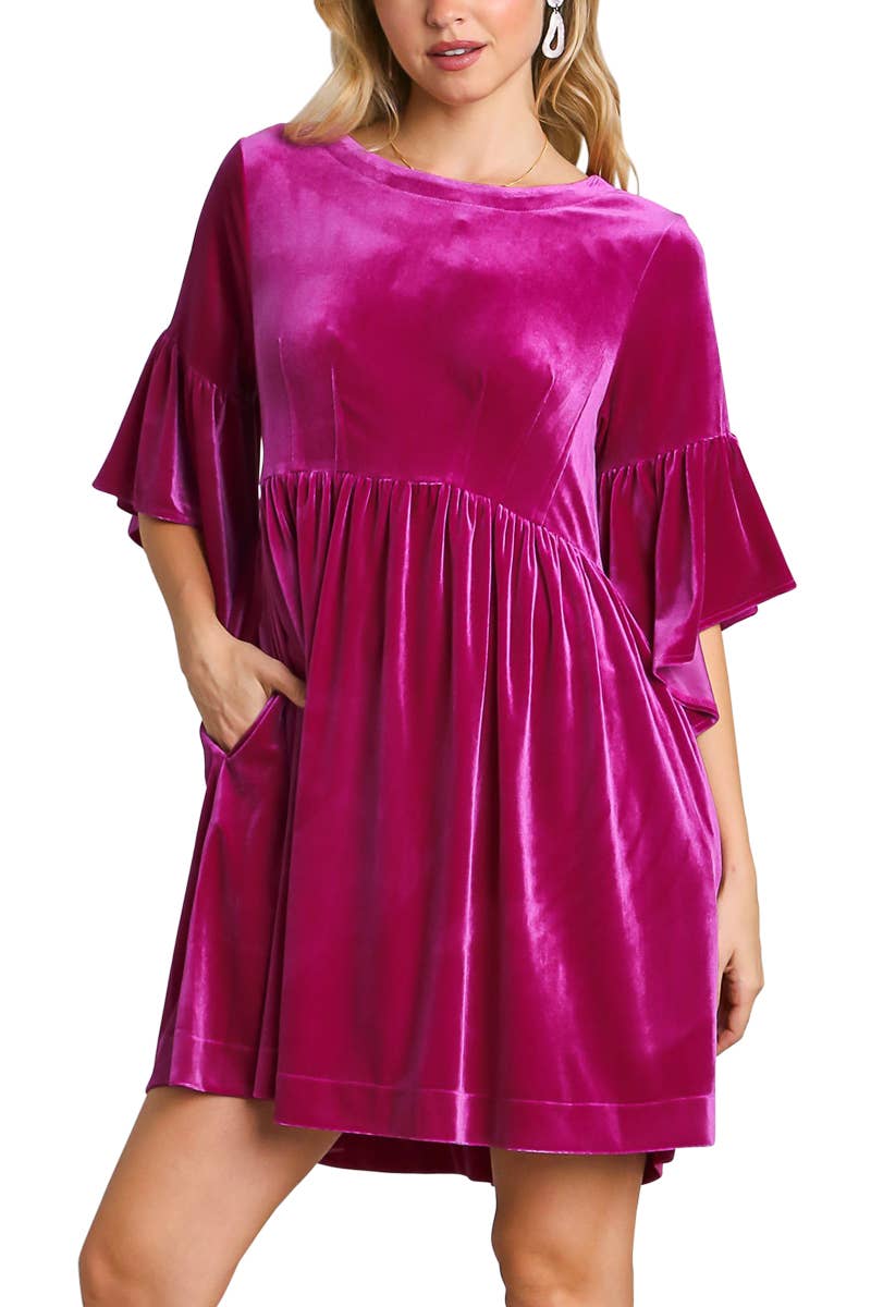 Sweet & Simple Magenta Babydoll Dress