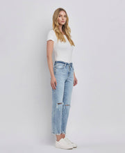 Load image into Gallery viewer, Stone Cold HIGH RISE DISTRESSED STRAIGHT JEANS
