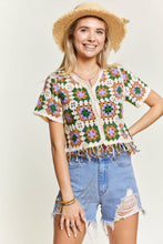 Load image into Gallery viewer, Let’s Groove Crochet Fringe Crop Cardigan Top
