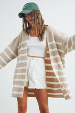 Load image into Gallery viewer, Cozy Elegance Striped Oversized Cardigan
