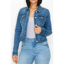 Load image into Gallery viewer, Stone Wash Stretchy Basic Jean Jacket

