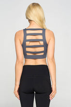 Load image into Gallery viewer, Slate Siren Lattice Open Back Sports Bra
