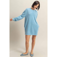 Load image into Gallery viewer, Vintage Blue Oversized Sweatshirt Mini Dress
