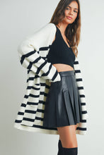 Load image into Gallery viewer, Cozy Elegance Striped Oversized Cardigan
