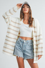 Load image into Gallery viewer, Cozy Elegance Striped Oversized Cardigan
