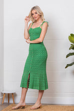 Load image into Gallery viewer, Green with Envy Crochet Fitted Dress
