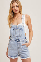 Load image into Gallery viewer, Casual Friday Raw Hem Short Overalls
