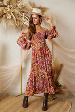 Load image into Gallery viewer, Sweet Tropics Smocked Midaxi Dress
