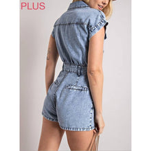 Load image into Gallery viewer, Country Days Denim Romper (sizes 10-14)
