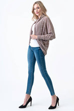 Load image into Gallery viewer, Mocha Latte Lightweight Striped Scoop Long Sleeve Cardigan
