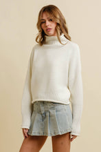 Load image into Gallery viewer, Winter White Chunky Cream Turtleneck Sweater
