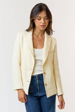 Load image into Gallery viewer, Touch of Elegance Tweed Ivory Blazer
