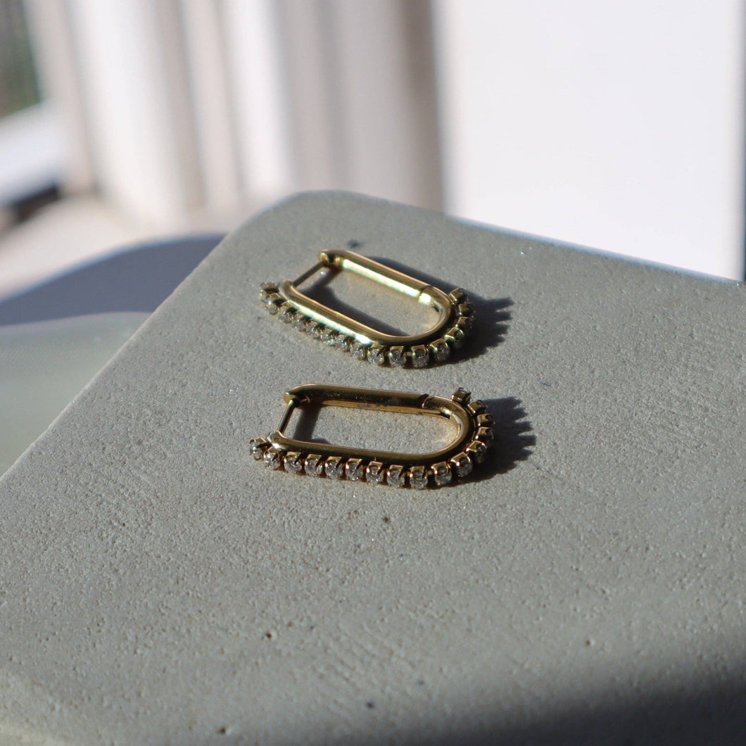 CZ Oval Hoops