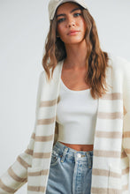 Load image into Gallery viewer, Cozy Elegance Striped Oversized Cardigan
