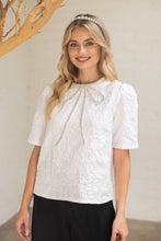 Load image into Gallery viewer, Get Frosted Winter Wonderland Bow Detail Jacquard Top
