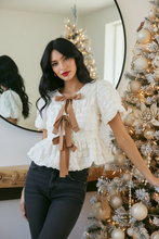 Load image into Gallery viewer, Sweet Vanilla Bows Babydoll Blouse

