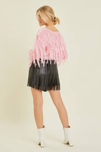 Load image into Gallery viewer, Cotton Candy Pink Crop Fringe Sweater
