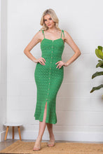 Load image into Gallery viewer, Green with Envy Crochet Fitted Dress
