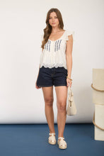Load image into Gallery viewer, Whispering Willows Linen Blend Top (White or Navy)
