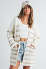 Load image into Gallery viewer, Cozy Elegance Striped Oversized Cardigan
