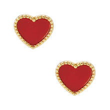 Load image into Gallery viewer, Heart Shaped Gold Dipped Post Stud Earrings
