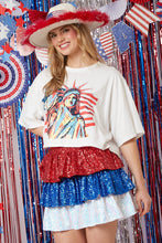 Load image into Gallery viewer, Rhinestone Statue of Liberty Oversized Crop T-Shirt (Curvy Collection)
