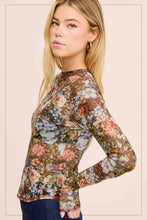 Load image into Gallery viewer, Perfect Petals Semi Sheer Long Sleeve Mesh Top (2 colors)
