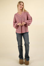 Load image into Gallery viewer, Easy Peezy Two Tone Ribbed V-Neck Oversized Knit Top (3 colors)
