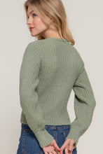 Load image into Gallery viewer, Sweet Moss Semi-Crop Fuzzy Sweater
