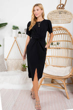 Load image into Gallery viewer, Chic &amp; Sweet Wrap-around Tie Midi Dress
