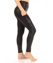 Load image into Gallery viewer, Midnight Luxe Leopard Leggings
