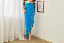 Load image into Gallery viewer, Tenerife Tango Fringe Faux Wrap Skirt
