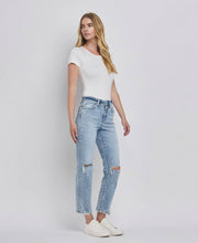 Load image into Gallery viewer, Stone Cold HIGH RISE DISTRESSED STRAIGHT JEANS
