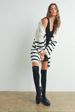 Load image into Gallery viewer, Cozy Elegance Striped Oversized Cardigan
